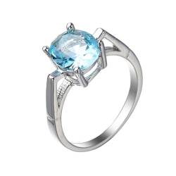 pochikiki- Schmuck Aquamarin Zirkonia Damenringe Geburtstagsgeschenke Jahrestag Ringe Damenringe Hochzeit Verlobungsringe Schmuck Geschenke von pochikiki-