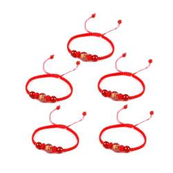 pulunto 2024 Jahr Des Drachen Rote String Armbänder Neujahr Sternzeichen Glückliche Drachen Armbänder Chinesisches Neujahr Drachen Armband Drachen Rot Seil Armband Schmuck, Legierung, Kein Edelstein von pulunto