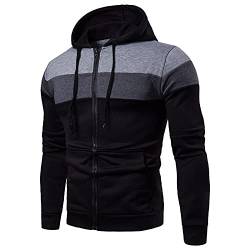 Hoodie Jacke Herren Sommer dünner Pulli Sweatshirt Langarmshirt Jungen Hoodie Kapuzenjacke Herren Leicht Trainingsjacke Herren Blau Lange Funktionsjacke Übergangsjacke mit Reißverschluss Pullover von pvucpot