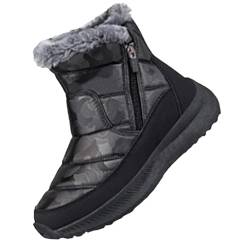 riou Punker Herren Winter Comfortable Cotton Shoes Anti Slip Boots For Women Snow Boots Waetpoof Baby Winter 22 (Black, 40) von riou