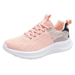 riou Schuhe Mit Rollen Damen 41 Frauen Mesh Atmungsaktive Sportschuhe Brief Grafik Front Laufschuhe Turnschuhe Outdoor Schuhe Damen (Pink, 40) von riou