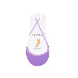 riou Socken 35-38 Kinder Socken Damen Baumwollsocken High Heel Hausschuhe Halbzehensocken Elastische Dochte Flache Socken Socken Wein Männer (Purple, 18-40 Years) von riou