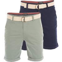 riverso Chino Shorts Herren mit Gürtel Regular Fit RIVHenry 2er Pack Set von riverso