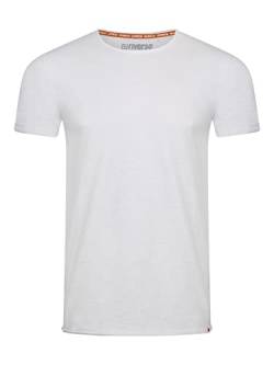 riverso Tshirt Herren 100% Baumwolle Regular Fit RIVLenny Rundhals Kurzarm Sommer Tee Shirt Flammgarn dünne Ware Einfarbig Weiß S, Größe:S, Farbe:White von riverso