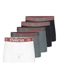 riverso Herren Boxershorts RIVHarry 5er Pack Basic Boxer Retro Trunks Organic Cotton Bio 95% Baumwolle, Größe:4XL, Farbe:Farbmix (R4) von riverso