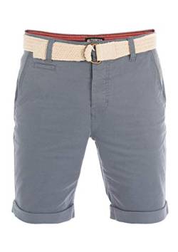 riverso Chino Shorts Herren mit Gürtel Regular Fit RIVHenry Kurze Hosen Bermuda Shorts Knopfleiste Stretch, Größe:W 40, Farbe:Pigeon Blue (19300) von riverso