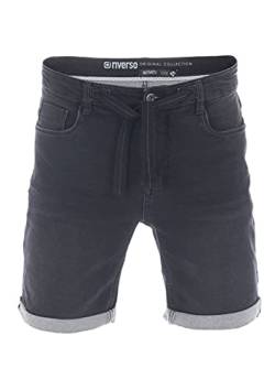 riverso Herren Jeans Shorts RIVPaul Kurze Hose Sommer Bermuda Stretch Denim Short Sweathose Baumwolle Schwarz w30 - w42, Größe:W 30, Farbe:Black Denim (B22) von riverso