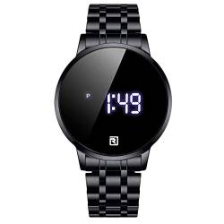 rorios Herren Digitaluhr Touchscreen Armbanduhr Quartz Uhr mit Edelstahlarmband Elektronische Uhr für Herren von rorios