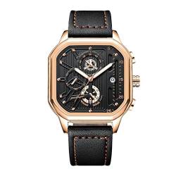 rorios Herren Uhren Chronograph Quartz Uhren mit Lederband Leuchtend Armbanduhr Sport Kalender Uhren für Männer Herren von rorios