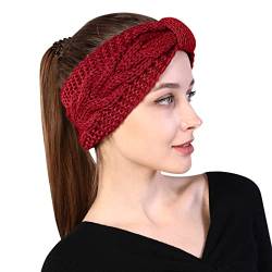 Stirnband Damen Herbst Gestrickte Stirnbänder Elastisches Häkelarbeit Ohr Wärmer für Frauen Mädchen Hochwertiges Strick-Kopfband für Damen Frauen Mädchen Elastische Häkelarbeit Thermo von rtdgcv