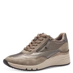 s.Oliver Damen Sneaker flach mit Reißverschluss Sportlich, Braun (Taupe Comb.), 41 EU von s.Oliver