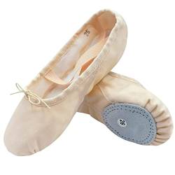 s.lemon Ballet Shoe,Geteilte Sohle Leinwand Tanzschuhe Damen Ballett Schläppchen Ballettschuhe fur Tanz Rosa 28 von s.lemon