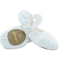 s.lemon Leinwand Ballett Schuh Geteilte Leder Sohle Ballet Shoes Ballett Schläppchen TLK Weiß 38 von s.lemon