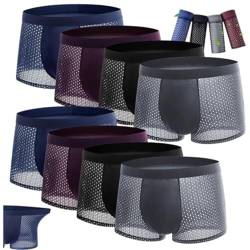 saVgu Zestniche Boxershorts aus Bambusfaser, atmungsaktiv, Box-Hero, Bambus-Boxershorts, Herren, Eisseide, Unterwäsche aus Bambus, 8-teiliges Set, XL von saVgu