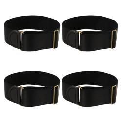 4 Stück Ärmelhalter, Herren Ärmelhalter Verstellbar, Damen Stretch Anti Rutsch Hemd Hülsenhalter, Elastische Verstellbare Armbänder, 2,5 cm Breite Anti-Rutsch-Armband zum Fixieren Hemd von salbsever