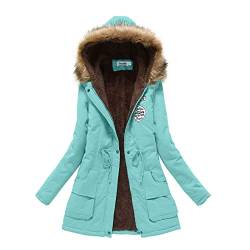 sdhienbb Damen Wollmischungs-Mantel Damen Damenmantel mit Fester Kapuze Coat winter softshelljacke damen langer mantel damen übergang regenmantel damen wasserdicht atmungsaktiv leicht von sdhienbb