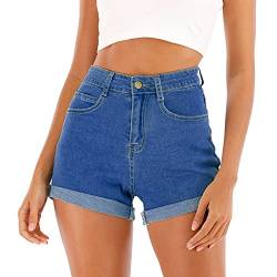 semen Damen Shorts Hohe Taille Denim Shorts Sommer Beiläufige High Waist Zerrissenes Hotpants Kurz Hosen von semen