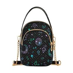 Crossbody Taschen Crossbody Geldbörse Brusttasche Golden Sonne Mond Sterne Boho für Frauen Trendy, Multi 6 von senya