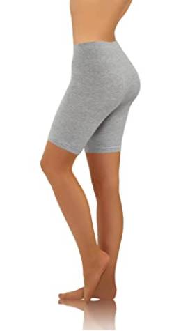 sesto senso Damen Kurze Leggings Leichte Melange Baumwolle Mädchen Fahrradhose Sportshorts Bunte 4XL Melange von sesto senso