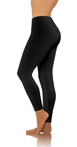 sesto senso Damen Leggings Schwarz Lang Baumwolle Mädchen Fitnesshose Sporthose Bunte Yoga S Black von sesto senso