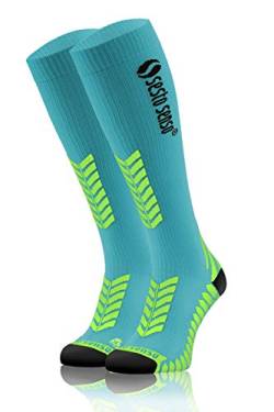 sesto senso Kompressionsstrümpfe Damen Herren Hohe Sportsocken Laufsocken 47-50 Türkis von sesto senso