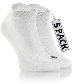 sesto senso Socken Sport Sneakers Knöchelsocken Baumwolle Damen Herren 5 Pack Paar 36-37 Weiß von sesto senso