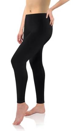 sesto senso Viskose Leggings für Damen lang Schwarz Mädchen Fitnesshose Sporthose Bunte Yoga 4XL Black von sesto senso