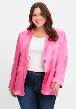 Satin-Blazer mit Kontrast-Innenfutter, pink, Gr.46 von sheego loves miss goodlife