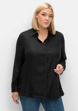 Bluse aus weich fließendem Viskose-Twill, schwarz, Gr.48 von sheego