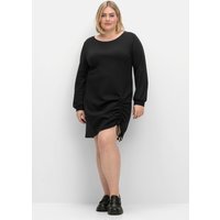 Große Größen: Kurzes Shirtkleid mit Tunnelzug am Saum, schwarz, Gr.40-58 von sheego