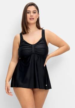 Tankini-Oberteil mit Raffung im Brustbereich, schwarz, Gr.42E von sheego