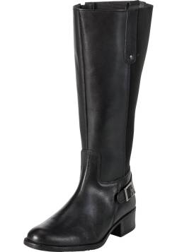 Weitschaftstiefel aus Leder mit Zierschnalle, schwarz, Gr.38 von sheego