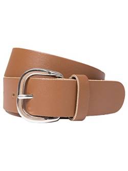 Echtledergürtel Ledergürtel 4cm Breite extra breit Deutsche Qualität BW 90cm bis 150cm Überlänge Sondergröße Glattleder Gürtel Leder Herren Damen Farben Muster Motive Belt Buckle Leather Belt Real Leather Genuine schwarz braun (120cm, cognac braun) von shenky