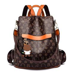 shepretty Damen Rucksack Anti Diebstahl Umhängetasche Multifunktions Schultaschen,0998bear,braun von shepretty