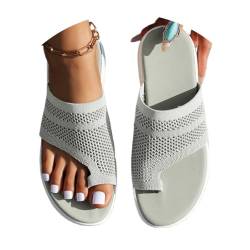 shownicer Damen Orthopädische Sandalen Big Toe Hallux Valgus Schuhe Bequeme Mesh Plattform Hausschuhe Sommer Orthopädische Pantoletten Strandsandalen A Grau 40 von shownicer