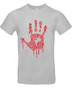 smilo & bron Herren T-Shirt mit Motiv Hand of Zombies bedruckt Grau Pacific Grey XXL von smilo & bron