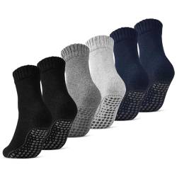 2 | 4 | 6 Paar ABS Socken Herren Damen Anti Rutsch Socken mit Wolle 21463 (Farbmix 6 Paar 43-46) von sockenkauf24