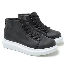 Solaress 958 Herren Sneaker, Leder High-Top Fashion Schuhe (Schwarz W, eu_Footwear_Size_System, Adult, Men, Numeric, medium, Numeric_40) von solaress seyahat aksesuarları