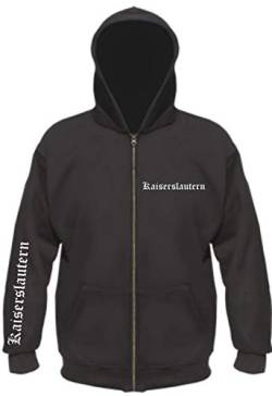 sostex Kaiserslautern Kapuzenjacke - altdeutsch Bedruckt - Sweatjacke Jacke Hoodie L Schwarz von sostex