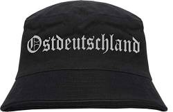 sostex Ostdeutschland Fischerhut - Druckfarbe Silber - Bucket Hat L/XL Schwarz von sostex