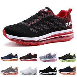 sotirsvs Laufschuhe Herren Damen Sportschuhe Leicht Turnschuhe Straßenlaufschuhe Luftschuhe Atmungsaktiv Air Schuhe Running Sneakers Mode Jogging Fitness Gym Athletic Outdoor 833-Blackred-44 von sotirsvs