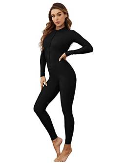 speerise Erwachsene Lycra Spandex Langarm Rollkragen Einteiler Body Schwarz, S von speerise