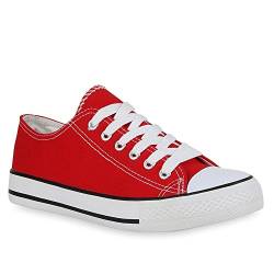 stiefelparadies Damen Schuhe Sneakers Sportschuhe Freizeit Stoffschuhe 41216 Rot 40 Flandell von stiefelparadies