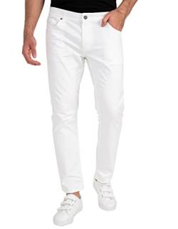 strongAnt Herren 5-Pocket-Chino Hose aus Stretch-Baumwolle, Sportlich Geschnitten Classic Style - Weiß, Größe: 48 von strongAnt