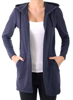 stylx Damen Uni Cardigan Größe 34-50 Uni Farben Basic Strick Strickjacke Bolero Mantel Jacke Sweatjacke (blau, 48-50) von styl