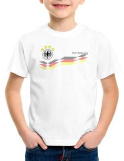 Deutschland Kinder T-Shirt EM 2024 Fußball Europameisterschaft Trikot Spieler, Farbe:Weiß, Größe:128 von style3