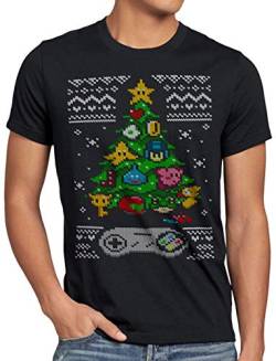 style3 16-Bit Ugly Sweater Herren T-Shirt x-Mas Pulli Weihnachtsbaum, Größe:3XL von style3