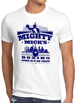 style3 Mick's Boxing Rocky Herren T-Shirt balboa mighty mick gym, Größe:XL, Farbe:Weiß von style3