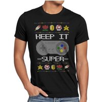 style3 Print-Shirt Herren T-Shirt Keep it Super Ugly Sweater snes x-mas pulli weihnachtsbaum von style3