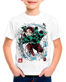 style3 Tanjiro Sumi-e T-Shirt für Kinder demon anime japan manga, Größe:164 von style3